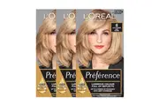 3 x L'Oreal Paris Preference Permanent Hair Colour - 8 California Light Blonde