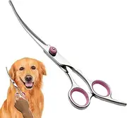 Curved Dog Grooming Scissors | Curved Dog Trimmer Trimming Hair Scissors | Safety Pet Tool with Round Tips Professional Grooming Shears for Puppy & Cat
