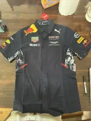 Puma Aston Martin Red Bull Racing Team F1 SS Mens Button Up Shirt Sz S. B19