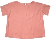 EILEEN FISHER Large PEACH $138 French Handkerchief LINEN Bateau Neck Top NWT L