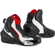 SX-6 Perforated Black White Red Motorcycle Boots