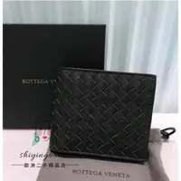在飛比找蝦皮購物優惠-二手 Bottega Veneta Bv短夾零錢包 編織黑色