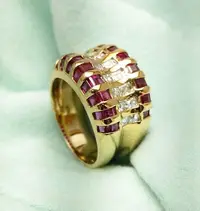 在飛比找Yahoo!奇摩拍賣優惠-紅寶石鑽石戒指..