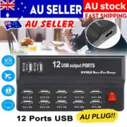 USB Hub Charging Station 12 port Phone Tablet Charger Multi Dock Charger Adapter