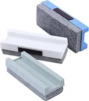 HOMSFOU 3pcs School Classroom Blackboard Eraser Ergonomic Grip Felt Material Dustless for Chalkboards Whiteboards Acrylic Boards Glass