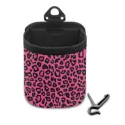 Pink Leopard Print Car Air Vent Storage Bag Organizer Coin Key Case Auto Acce...