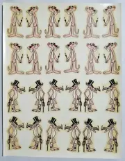 Extremely Rare WATER Transfer DECALS Sheet VINTAGE Pantera Rosa PINK PANTHER 60s