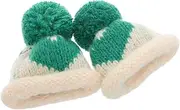 ibasenice DIY Christmas Decor Knitted Wine Toppers Hat Set Miniature Beanies Cap for Festive Tree Ornaments