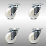 4 Inch SS Nylon Wheel Swivel Top Plate Caster Set Service Caster Brand