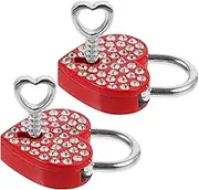 Homoyoyo 2 Sets Heart Shaped Locks with Keys Durable Padlocks for Lockers Luggage and Anniversary Decorations Stylish and Romantic Design for Couples