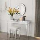 Attractive Crystals Inlay Console Table Bling Accent Vanity MirrorTable Bedroom