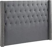 Queen Size Bed Head Headboard BedHead Fabric Frame Base Light Grey