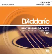 D'Addario EJ15 Phosphor Bronze Extra Light Acoustic Guitar Strings +2 Picks
