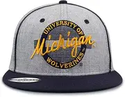 The Game NCAA Licensed Michigan Wolverines Flat Brim Snapback Hat, University of Michigan Game Day Hat