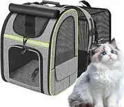 Rissunkv Pet Carrier Backpack,Small Dog Backpack Carrier - Breathable Foldable Pet Bag for Outdoor Travel Motorcycle Camping Hiking