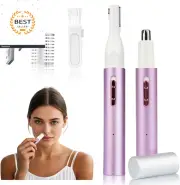 Nose and Ear Hair Trimmer for Women Men,2 in 1 Painless Eyebrow Hair Trimmer wit
