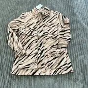 Ted Baker Hamiel Cargo Jacket Womens Size 2 Natural Tiger Stripe Chore Coat