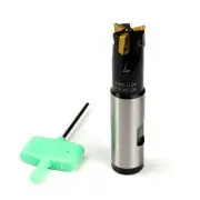 Indexable End Mill, 3/4" Shank, 3/4" Cutting Dia, 3-1/2" Length, 90°, AP11, 3...