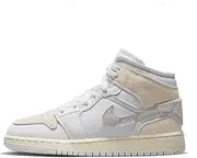 [Nike] Air Jordan 1 Mid SE GS White/Lt Orewood BRN Tech Grey Size 5