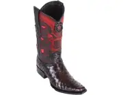 Los Altos OSTRICH FULL QUILL CHERRY European Square Toe WESTERN BOOT EE 760318