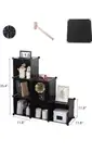 NIB $50 6 Cube Grid Storage Multifunction Black Faux Leather Shelving System