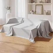 Furniture Dust Cover for Bed 79inch Polyester Bed Sheet Mattress Protection Cover Washable Sofa Protector for Chairs Sofas Home(Grey,L)