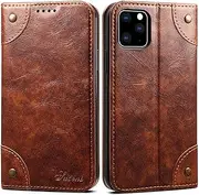 iPhone 11 Leather Case, SINIANL iPhone 11 Wallet Folio Case Book Design Magnetic Closure with Stand and ID Holder Credit Card Slots for Apple iPhone 11 6.1 inch 2019 Khaki