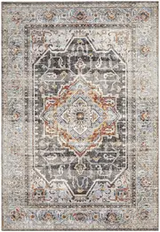 Rug Culture Grey Multi Vintage Look Fringed 1 Million Point Rug