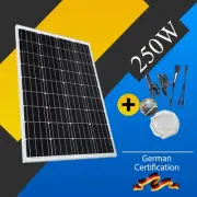 250W Solar Panel 12V Home Generator Camping Power Battery Charger Mono 250 Watt
