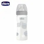 CHICCO 舒適哺乳-防脹氣玻璃奶瓶240ML(小單孔)-自然率性【悅兒園婦幼生活館】