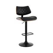 Artiss Bar Stools Gas Lift Stool Wooden Leather Black