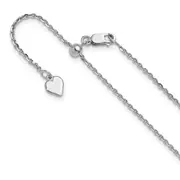 22 Inch Sterling Silver Adjustable 1.75mm Cable Chain