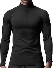 [Cambkatl] Men's Long Sleeve Sun Shirts UPF 50+ Stand Collar 1/4 Zip Up Fishing Running Rash Guard Outdoor Lightweight T-Shirts