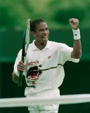 Bryan Shelton USA celebrates during the Wimbledon Lawn Tennis Cham- Old Photo 1