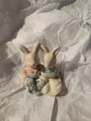Miniature Rabbit Mr. and Mrs. rabbit Figurine