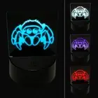 Cute Jumping Spider 3D Illusion LED Night Light Sign Lamp