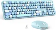 Wireless Keyboard and Mouse Combo - GEEZER Sky Blue Full-Sized A_Sky