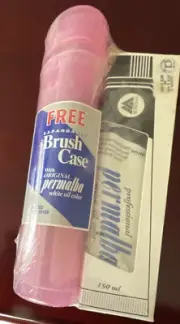 Permalba Oil Paint 5oz-White 2758 W/Expandable Brush Case NOS NEW