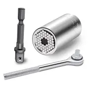 1/4''-3/4'' (7-19mm) Multi-Function Ratchet Wrench Power Drill Adapter 3Pc