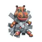 Carlos and Albert "Hippo Duct Tape" Mixed Media Ceramic Sculpture