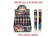 90 x Glow Stick 20CM Mixed Colour Flash Light Bracelet Wand Cheer Party Glowstick