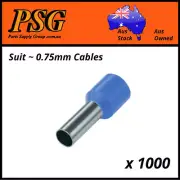 Cable Ferrules IN STRIPS 0.75mm2 x 1000 pack, Bootlace, Pin Crimps, Wire Sleeves