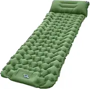 Lightweight Camping Mat with Air Pillow Portable Air Mattr Backpacking Sleeping Pad Green