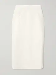 [Alessandra Rich] Alessandra Rich - Sequin-embellished Tweed Midi Skirt - White - IT40 IT 40 White