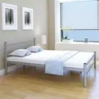 vidaXL Bed Frame without Mattress Grey Metal Double Size HEE