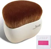 Jessup Makeup Brush, Foundation Brush Flat Top Kabuki Brush for Face Blush Liquid Powder Foundation Brush for Blending Buffing Stippling with Gift Box, Light Gray SF002