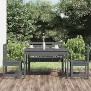 4 Piece Garden Dining Set Grey Solid Wood Pine, Furniture Sets, Patio Furniture