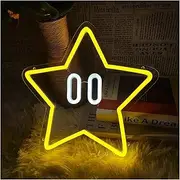 Hanging Art Neon Signs Star Neon Sign Gaming Neon Sign for Game Room Decor Kids Room Star Gaming Wall Decor Gamer