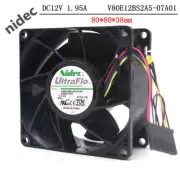 Nidec V80E12BS2A5-07A01 12V 1.95A 8038 8 cm double ball high air volume fan