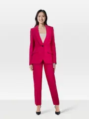 Fuchsia Wool Blazer & Trouser Set